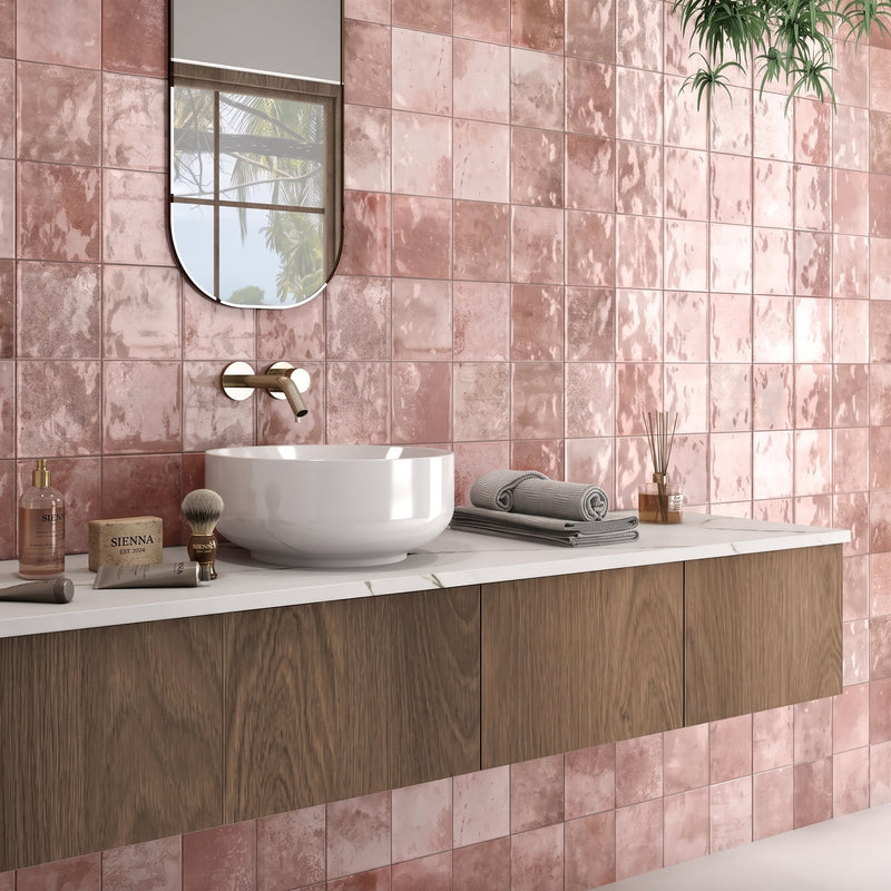 New Adonara Sienna bathroom wall tiles from Hyperion Tiles