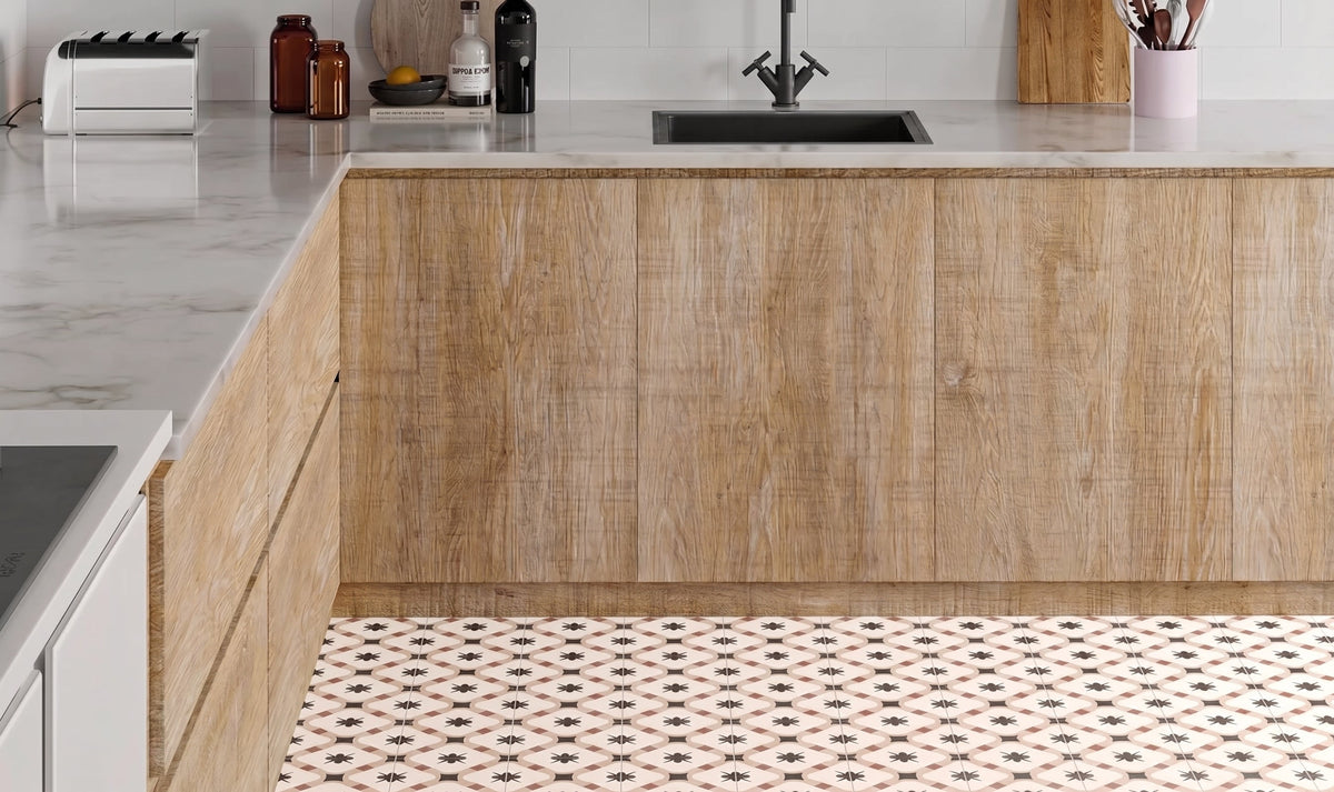 Grace Beige Taco 16.5cm sq porcelain matt tiles from Hyperion Tiles