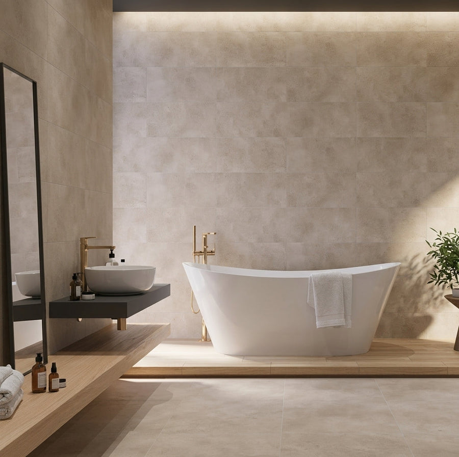 2026 trend: which colour complements beige bathroom tiles?