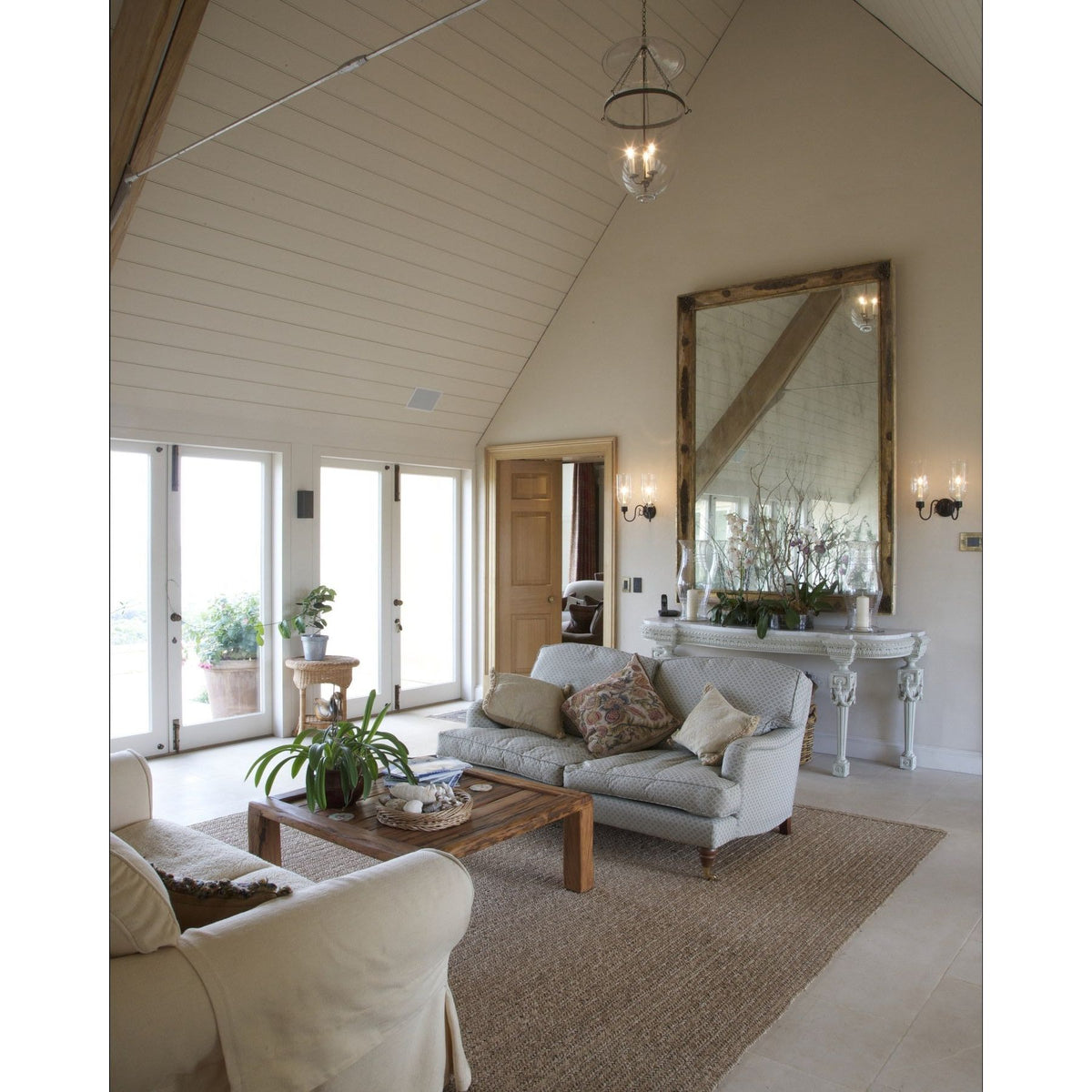 Portland Classic Limestone Artisan Aged Finish floor in a room setting