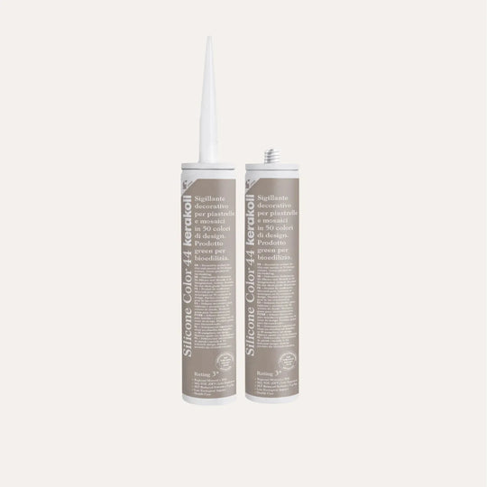 Ca'Pietra Kerakoll Silicone Colour Greige No.44, a balanced grey-beige colour-matched sealant in a 310ml cartridge