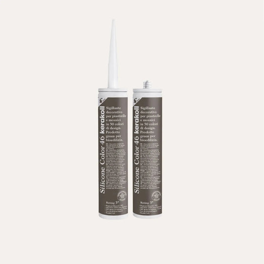 Ca'Pietra Kerakoll Silicone Colour Tabac No.46, a smoke-veiled brown colour-matched sealant in a 310ml cartridge