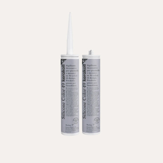 Ca'Pietra Kerakoll Silicone Colour in Dusty Lilac, shade No.49, a chalky mauve 310ml colour silicone sealant cartridge for porcelain and ceramic tiles