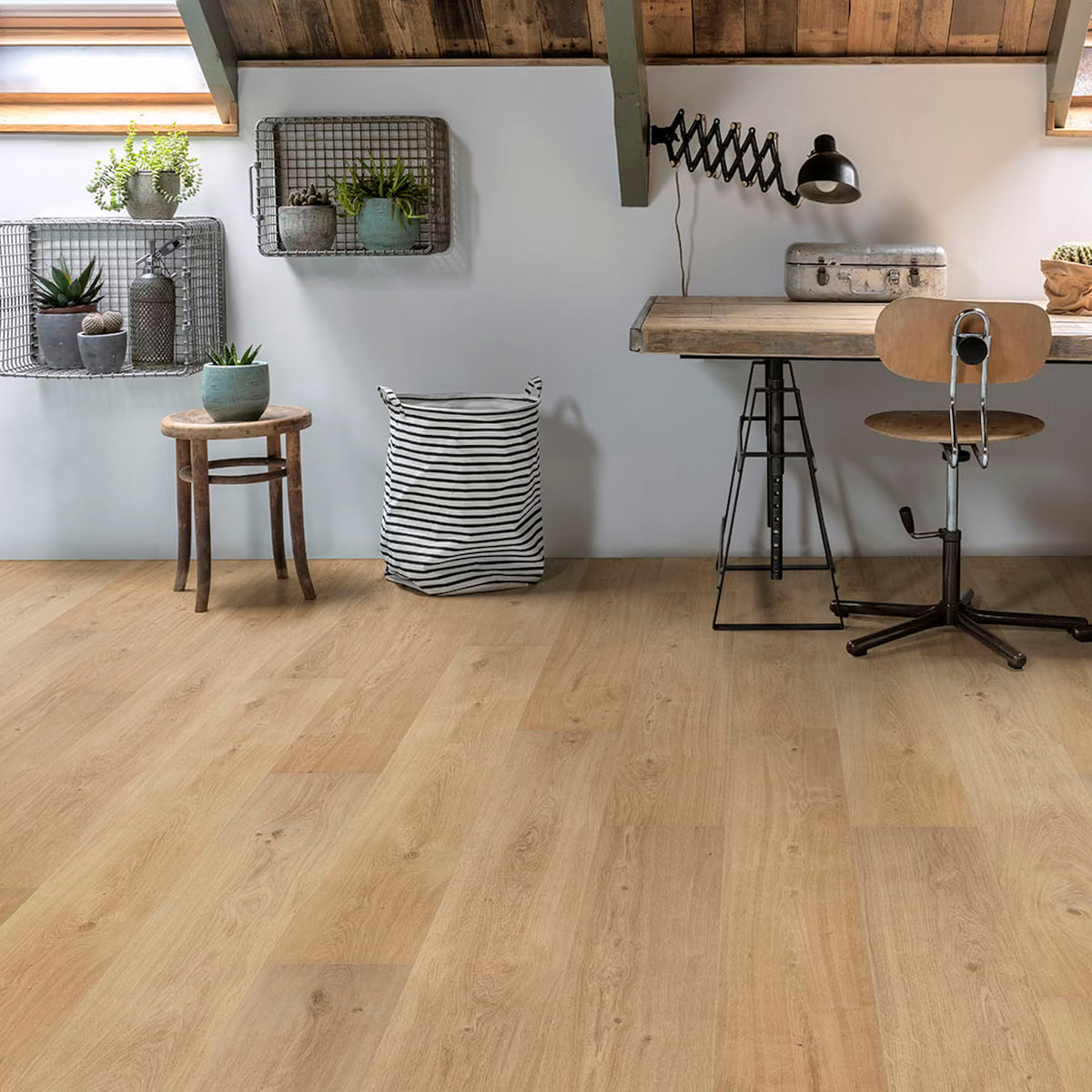 Light brown wood grain laminate flooring with cider f018 long vinyl planks offering durable vinyl material