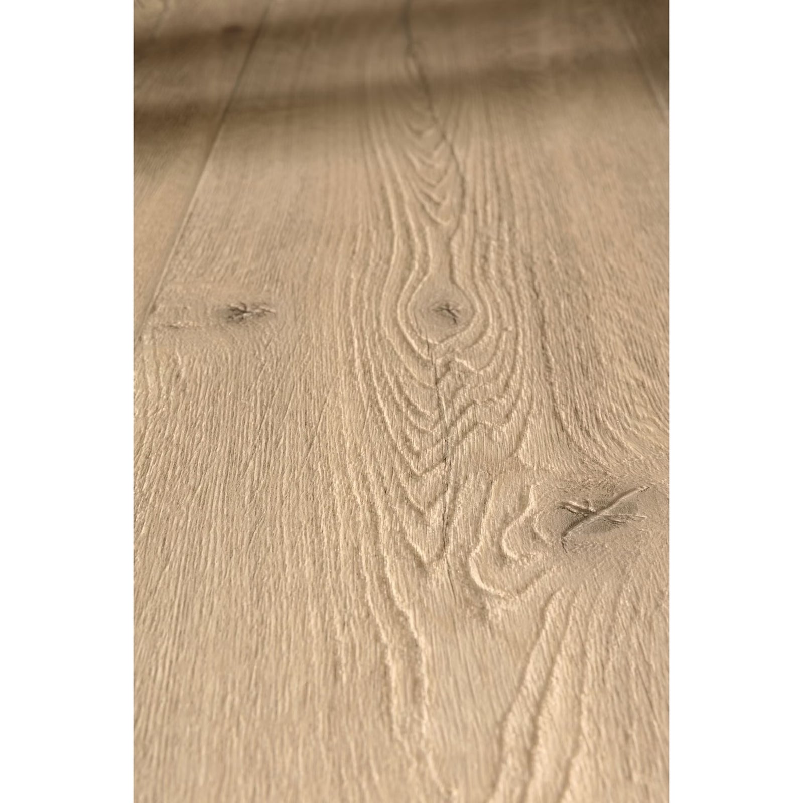 Latte f034 long vinyl planks in light beige with natural wood grain pattern and subtle knots hardwood flooring look
