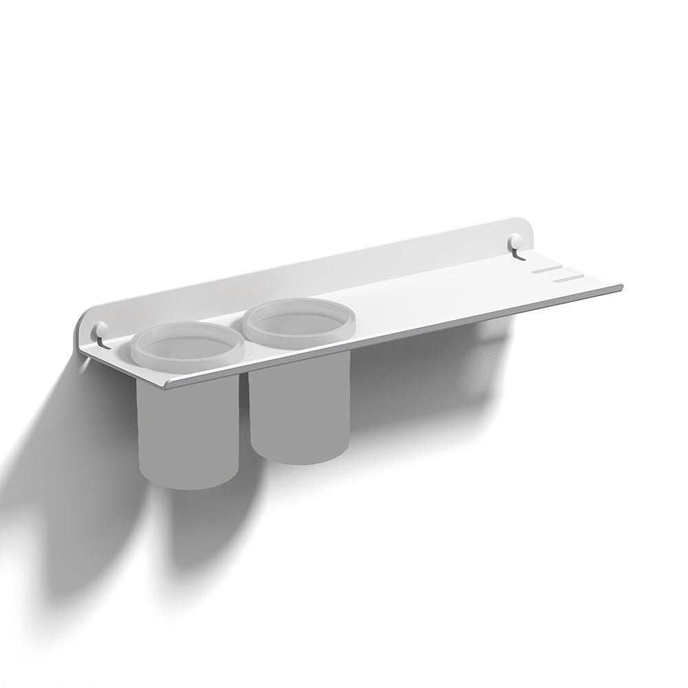 Quick Shelf with Double Large Tumbler in White/White Frosted - Origins Living