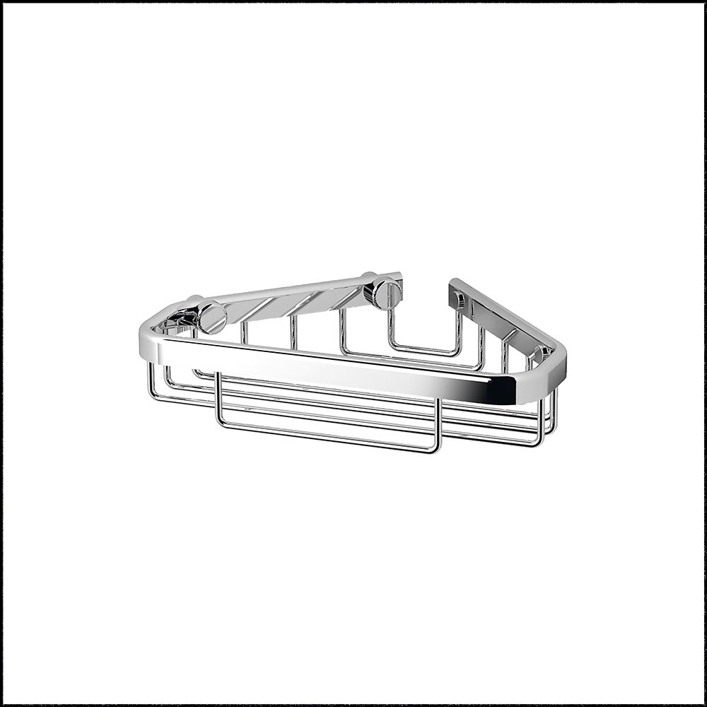 Small Corner Shower Basket in Chrome - Origins Living