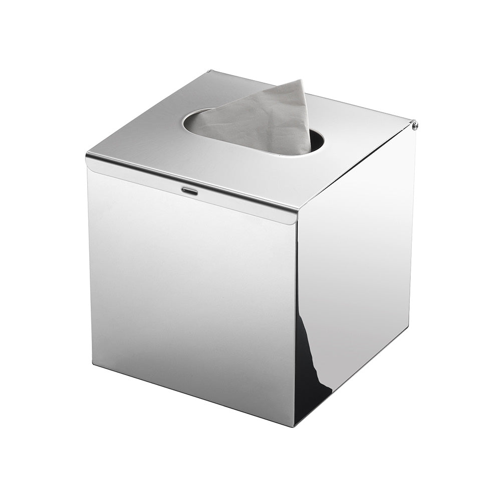 Square Tissue Box in Chrome - Origins Living