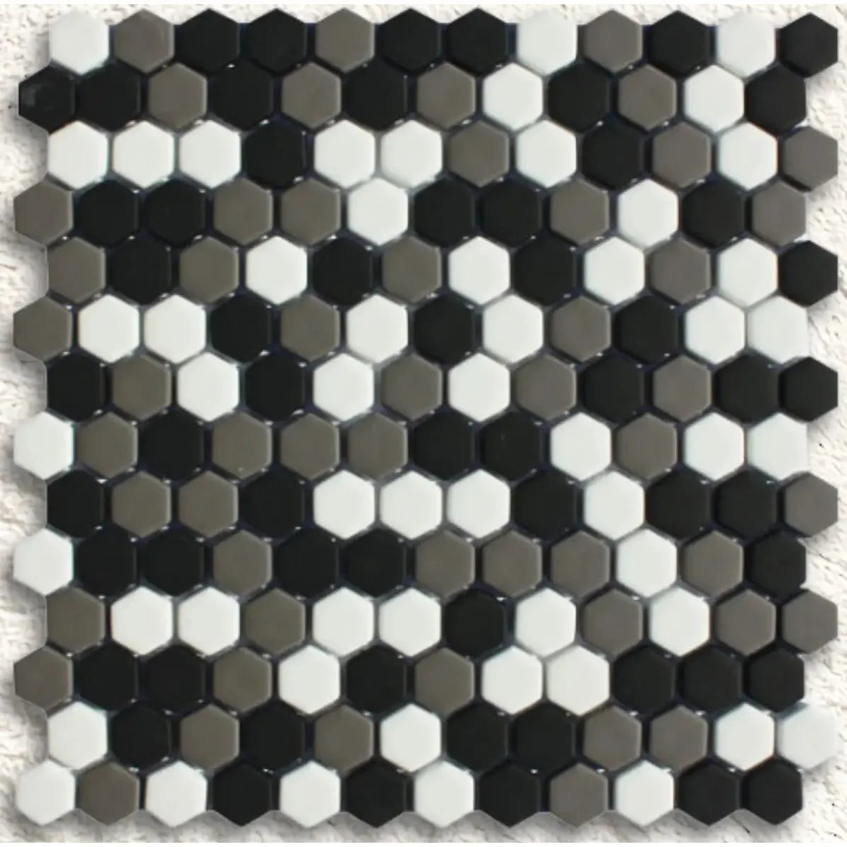 Ritz Nevada Mix White 30.2 x 30cm glass marble effect hexagon mosaic tile face