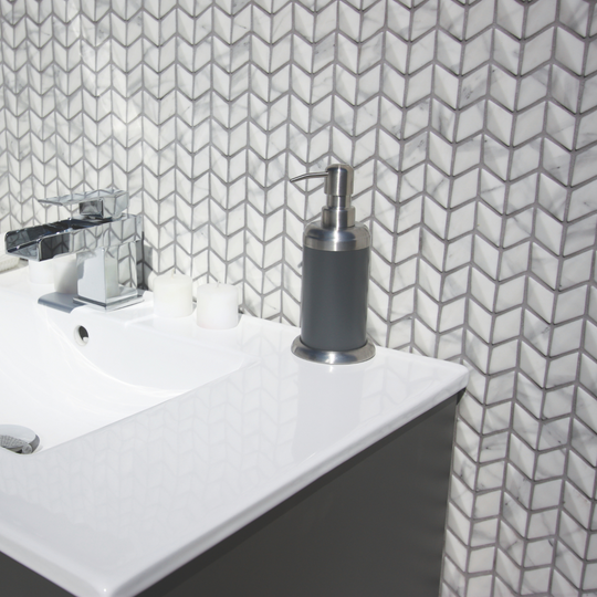 Ritz Carrara Diamond Chevron Mosaic Tile 30.9x29.6cm
