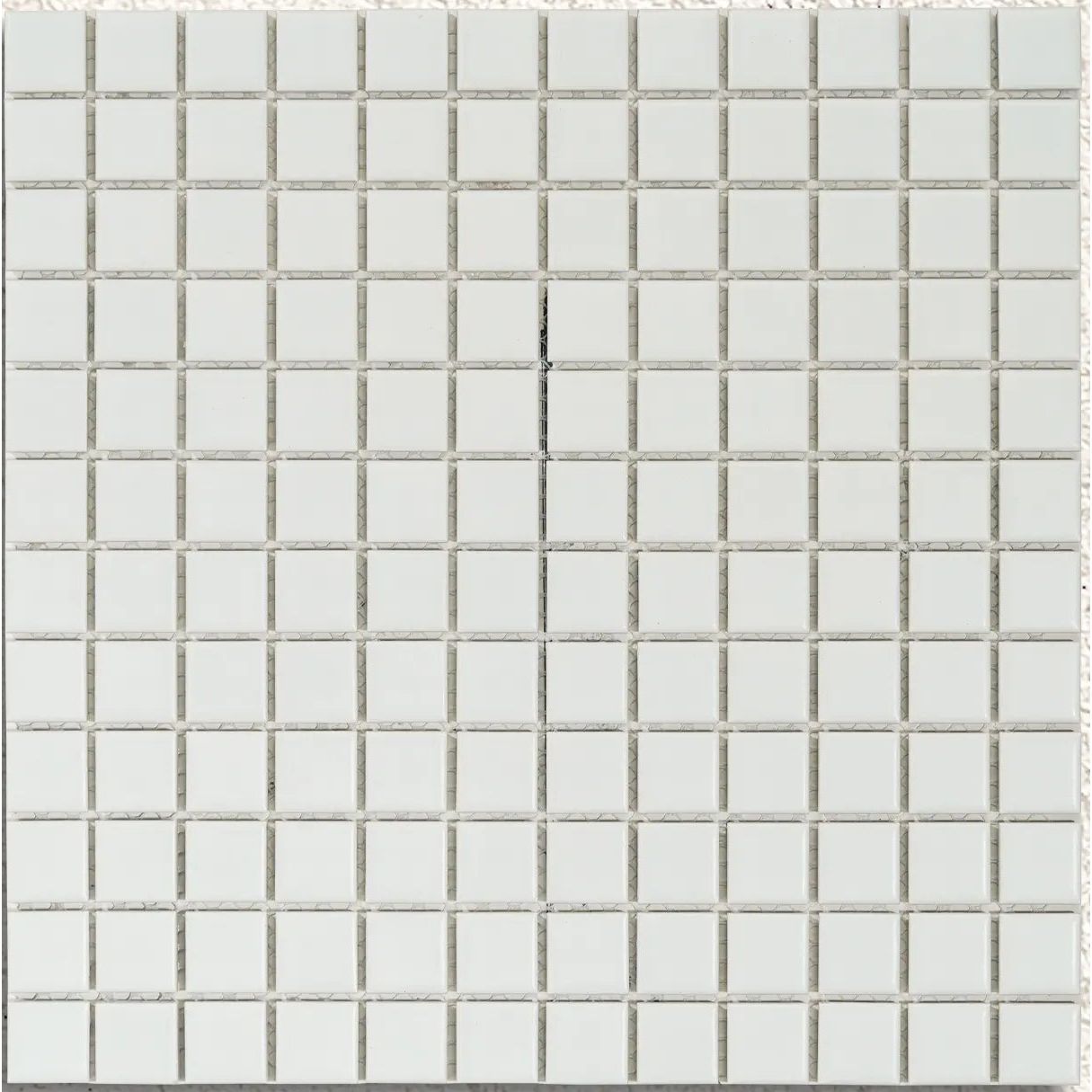 Ceramic Pool Gloss White 23 x 23mm porcelain mosaic tile face