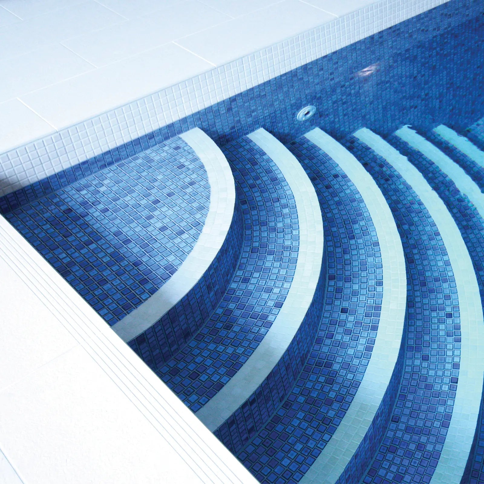 Ceramic Pool Mediterranean 23 x 23mm porcelain mosaic room setting