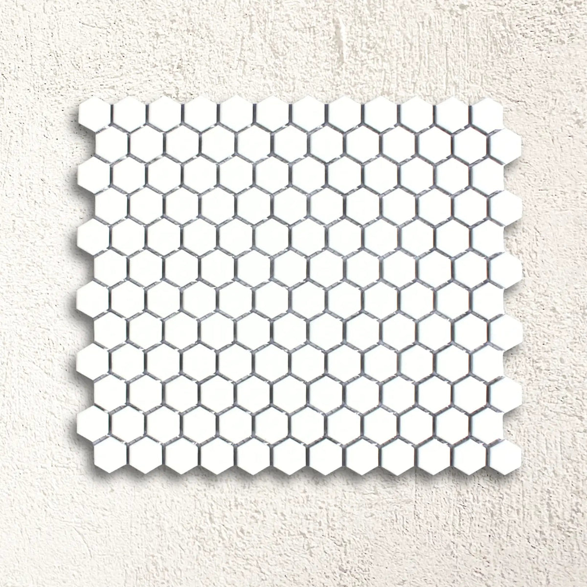 Shapes Hexagon Matt White 26 x 30cm porcelain mosaic face