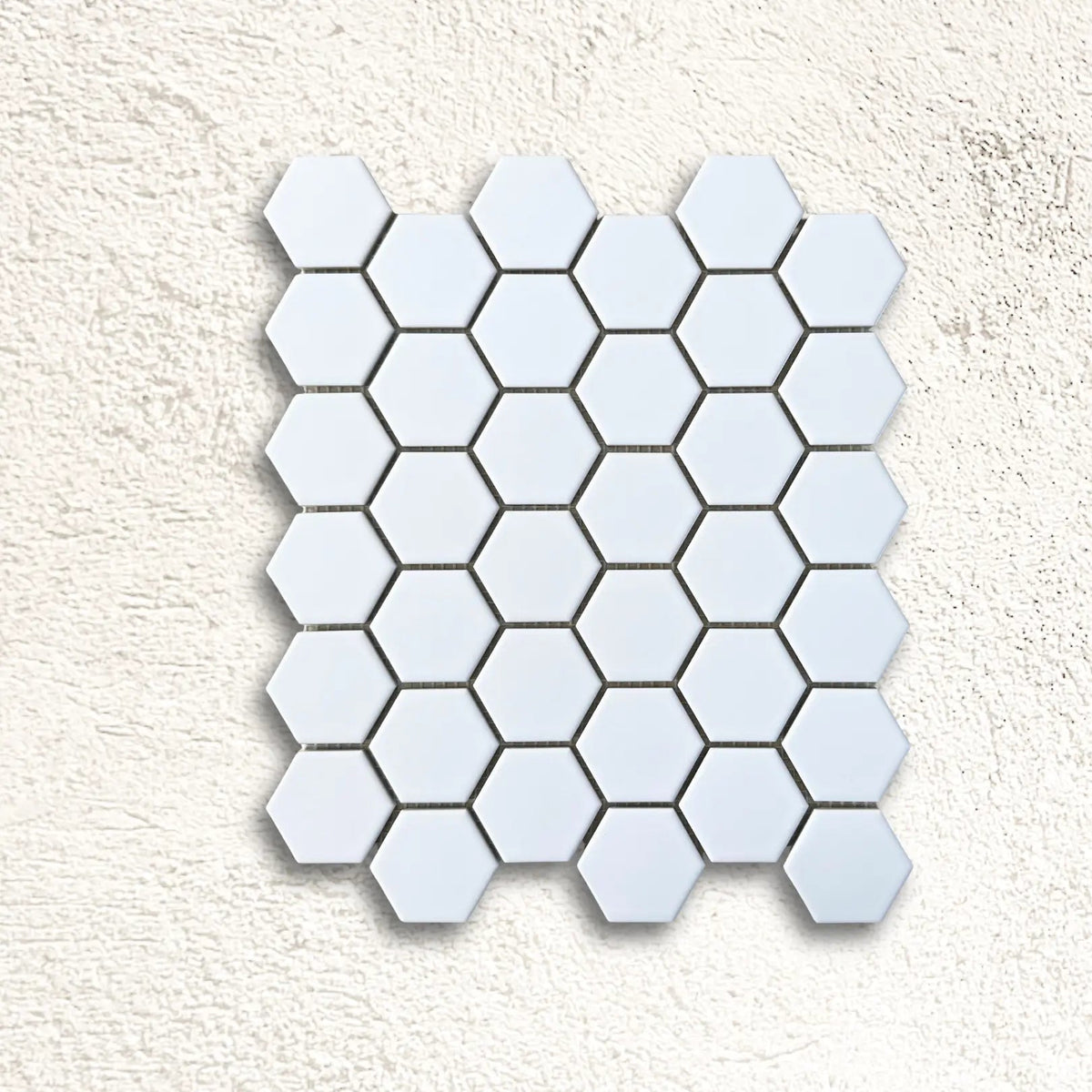 Panelo White Matt Hexagon 28.1 x 32.5cm porcelain mosaic face