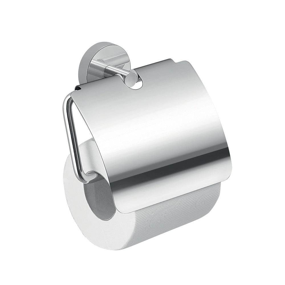 Eros Toilet Roll Holder with Flap in Chrome - Origins Living
