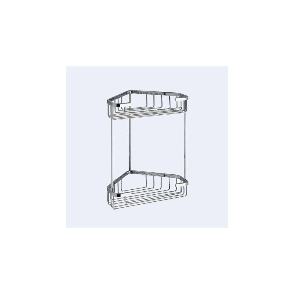 Gedy Double Corner Basket in Chrome - Origins Living
