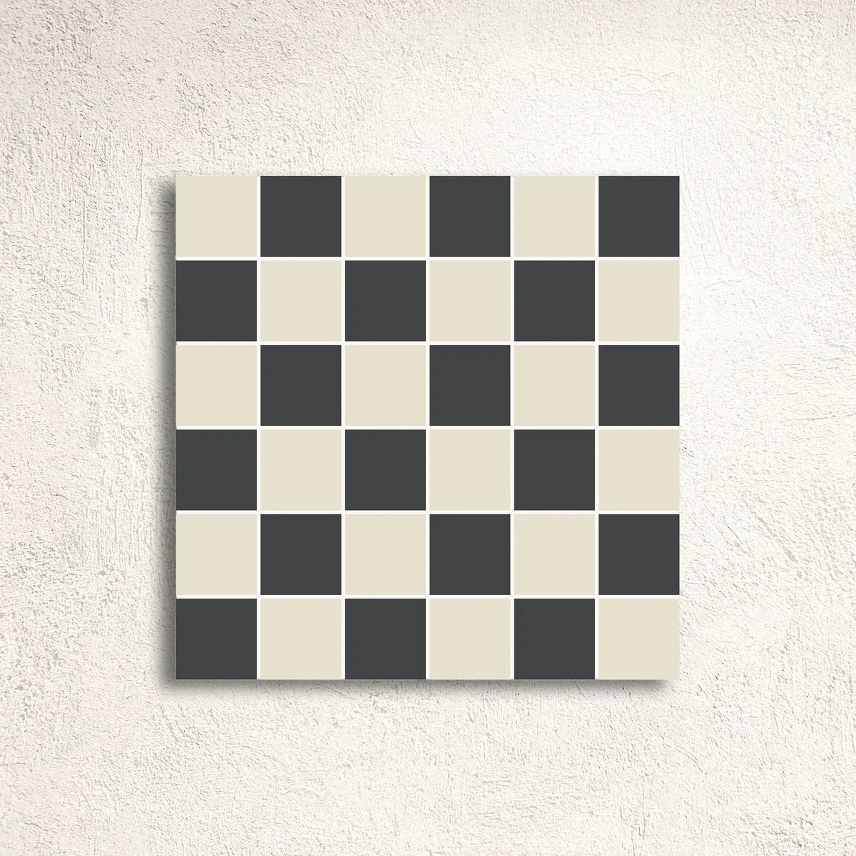 Winckelmans Unglazed Black & White Chequer 5cm Mesh-Backed Mosaic 31.8 x 31.8cm porcelain mosaic face