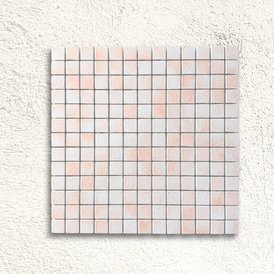 Harmonie Orcade 25 x 25mm crystal porcelain mosaic sheet face in cool blue gloss