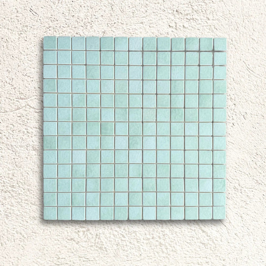 Harmonie Lotus 25 x 25mm crystal porcelain mosaic sheet face in blush lotus pink gloss