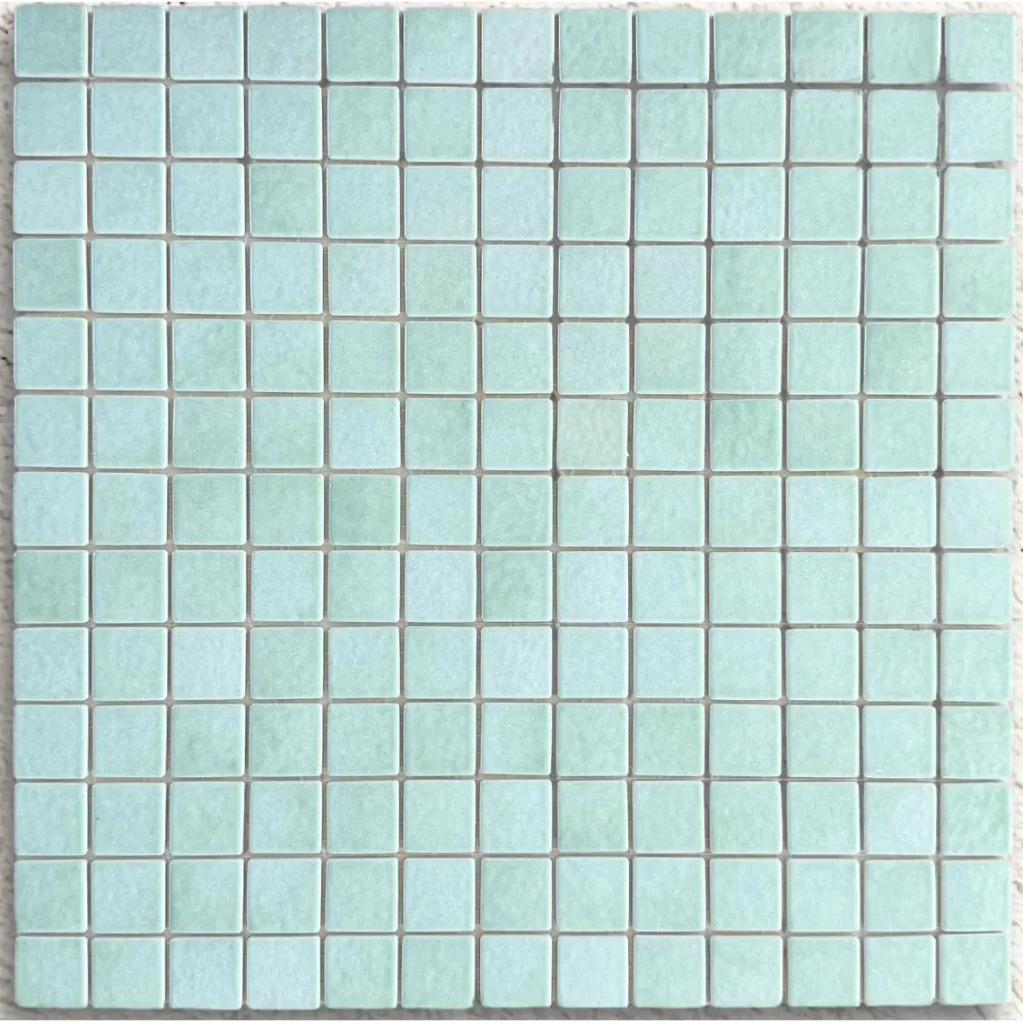 Harmonie Lotus 25 x 25mm crystal porcelain mosaic sheet face in blush lotus pink gloss