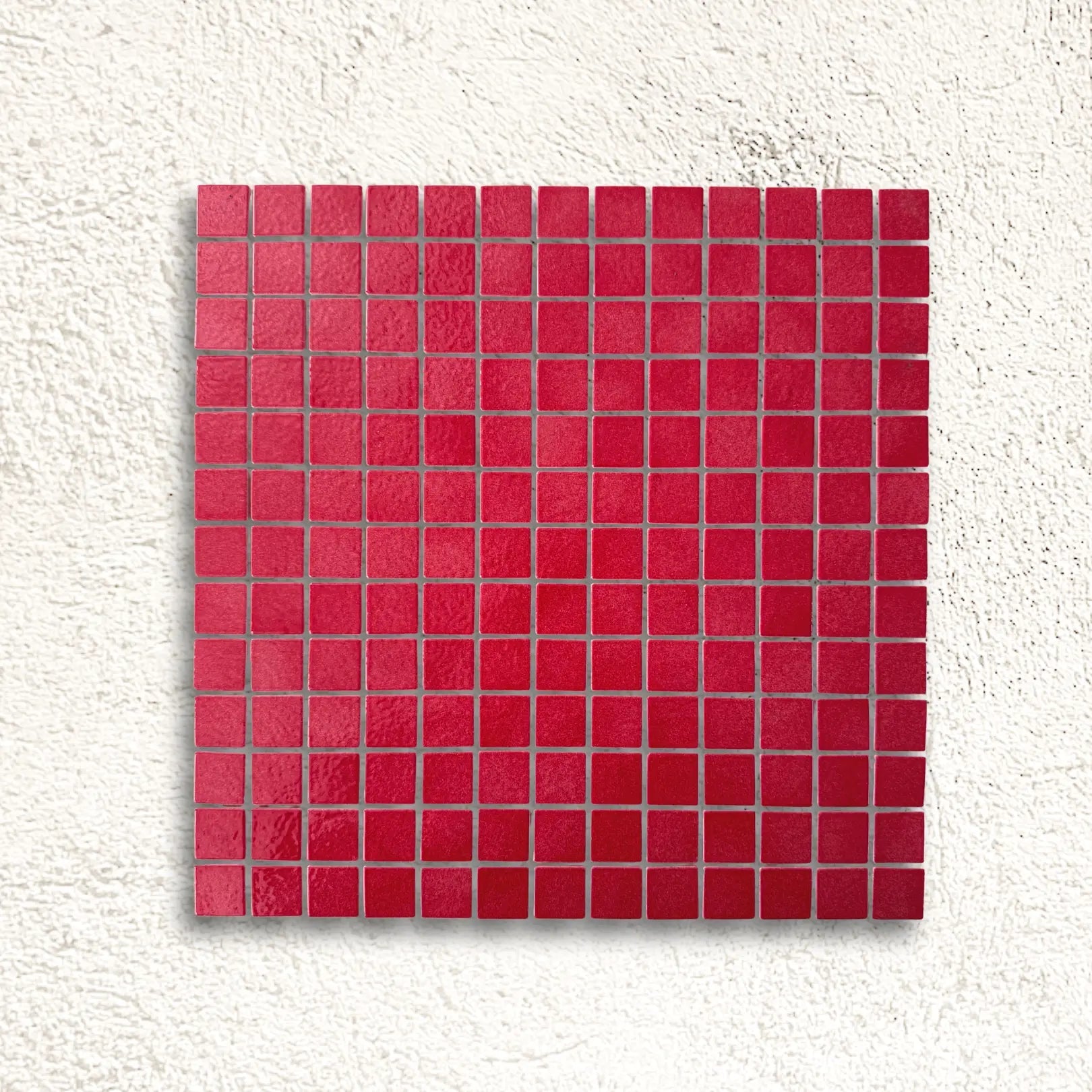 Harmonie Pivoine 25 x 25mm crystal porcelain mosaic sheet face in peony pink gloss