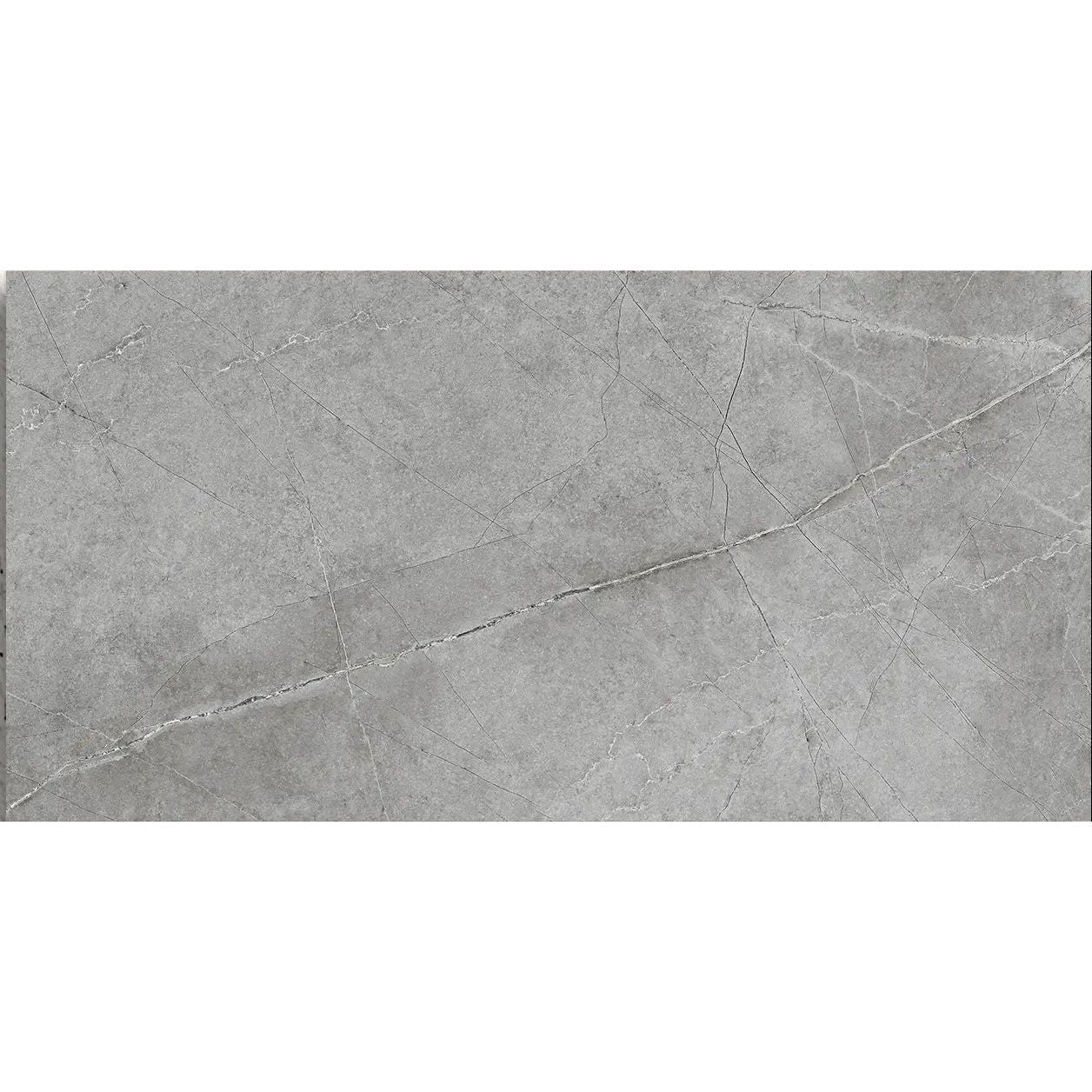 Adria Grey 30x60cm matt stone effect porcelain tile face detail
