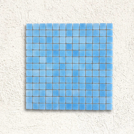 Niebla Foggy Mid Blue Anti-Slip 33.3 x 33.3cm glass mosaic tile face