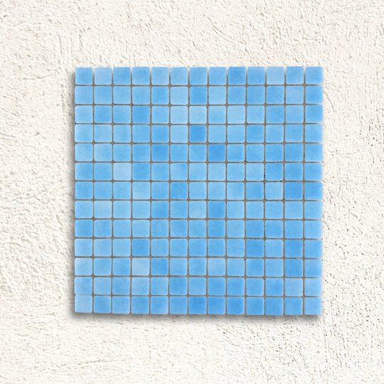 Niebla Foggy Mid Blue Anti-Slip 33.3 x 33.3cm glass mosaic tile face