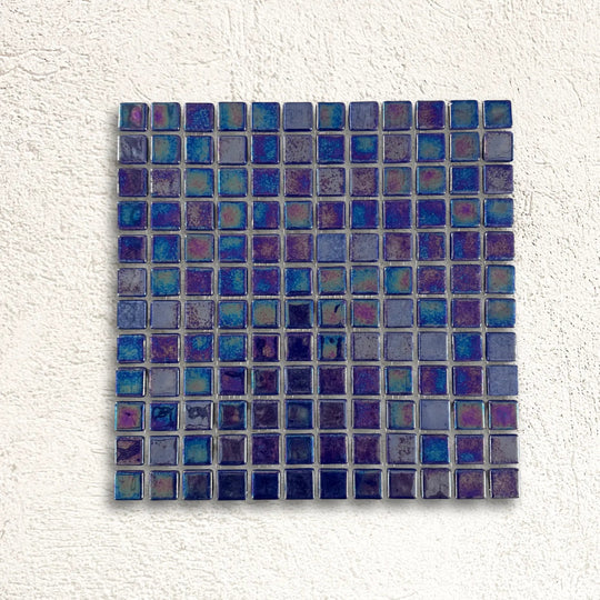 Iridis Acquaris Jacinto 31.6 x 31.6cm glass mosaic iridescent tile face
