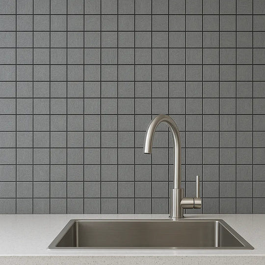 District Gris Mosaic 30 x 30cm porcelain concrete effect mosaic tile room setting
