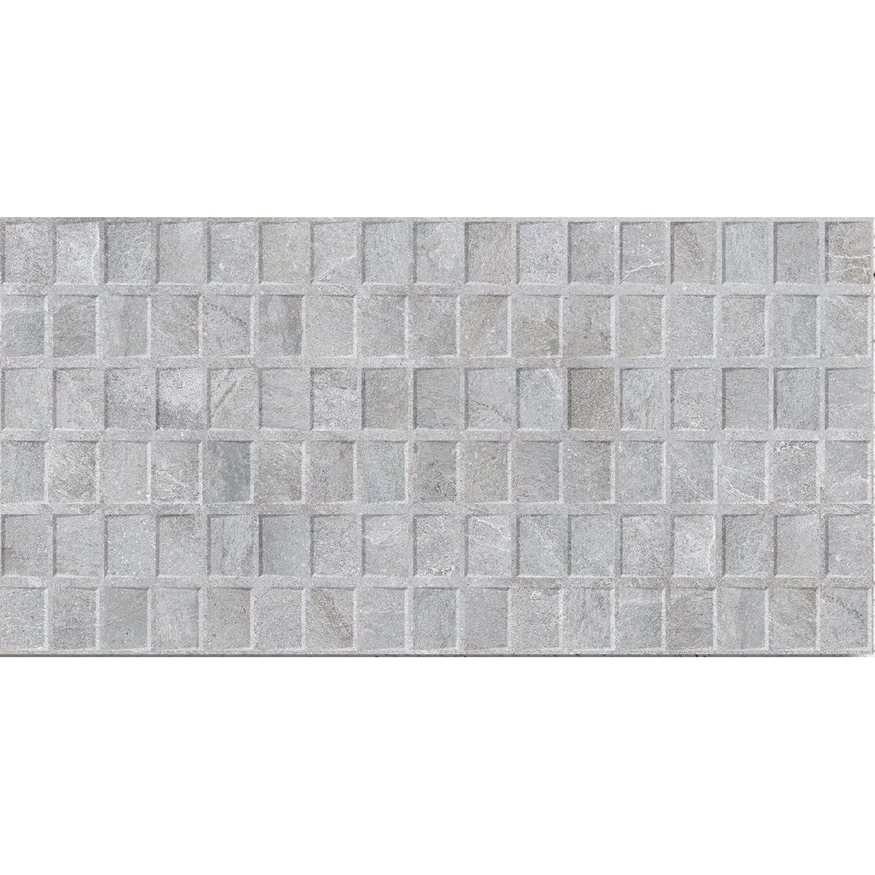Dover Gris Deco 45 x 90cm porcelain stone effect decorative tile face