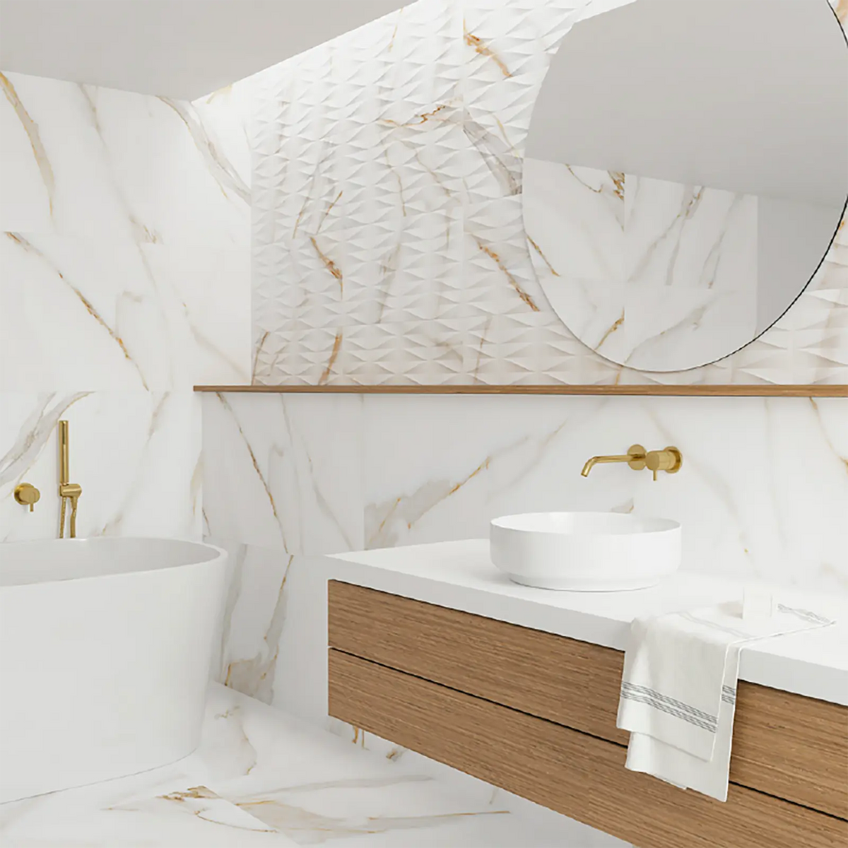 Calacatta Gold 32 x 62.5cm Porcelain Tile – detail view 5