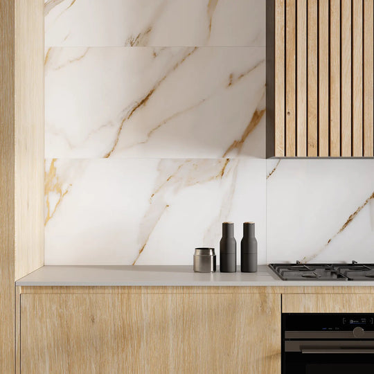 Calacatta Gold 32 x 62.5cm Porcelain Tile - alternate view