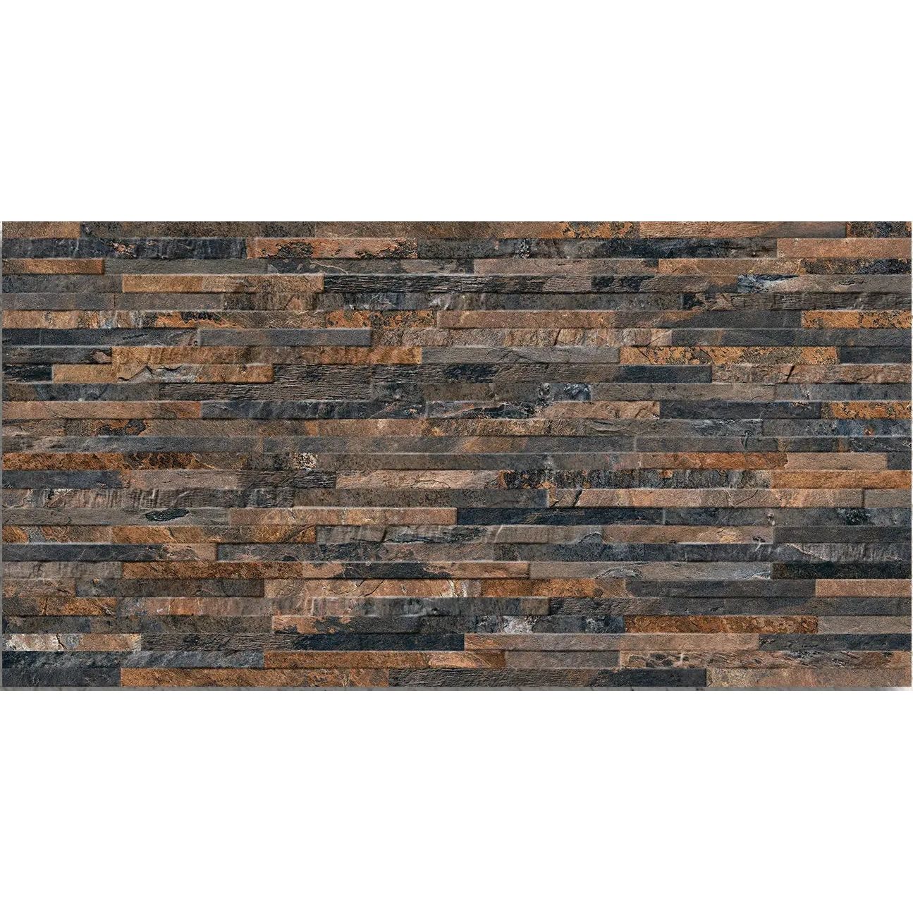 Ardesia Natural Muro 32x62.5cm stacked slate effect textured wall tile face detail