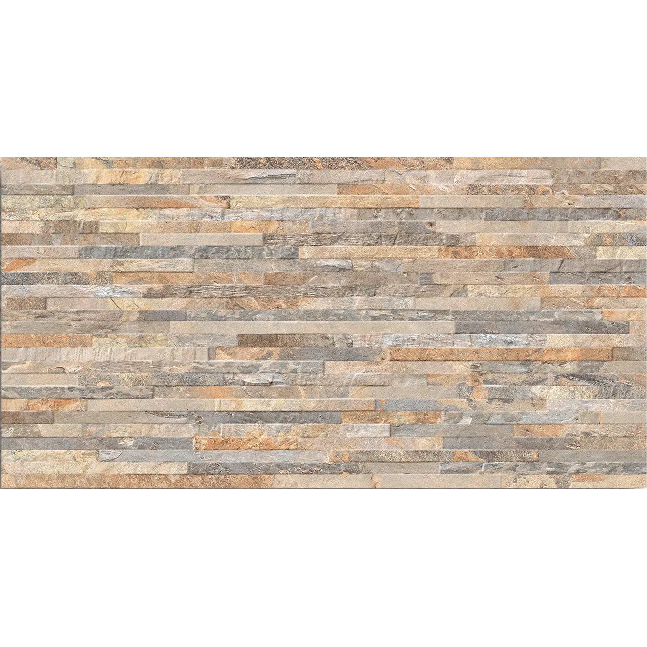 Ardesia Ocre Muro 32x62.5cm stacked slate effect textured wall tile face detail
