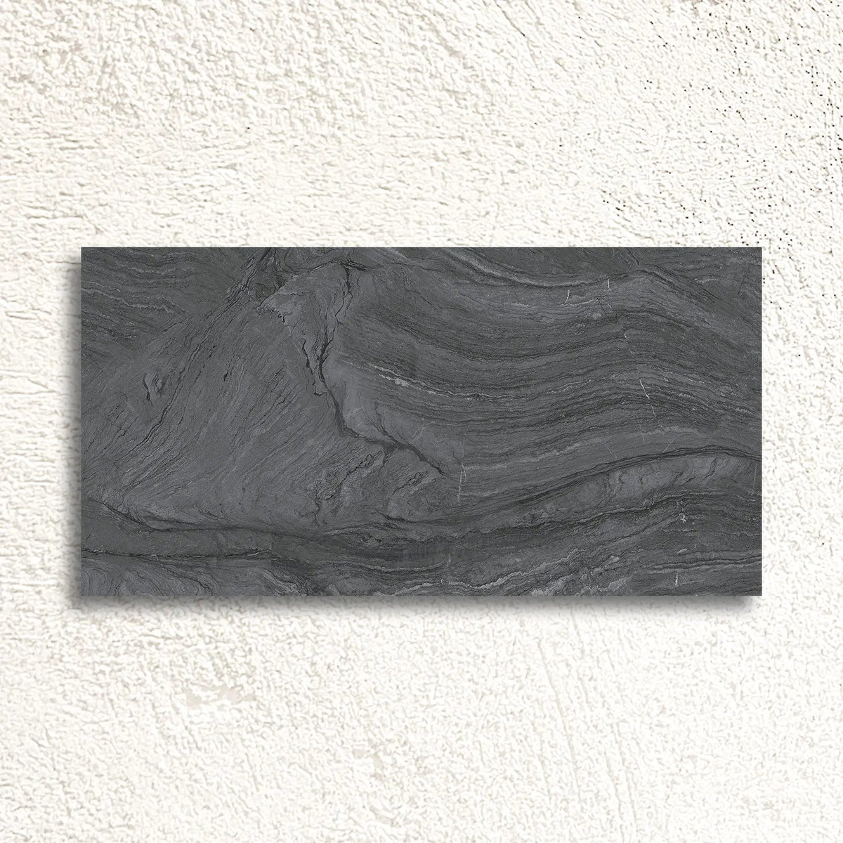 Varana Marengo 32 x 62.5cm black porcelain stone effect tile face