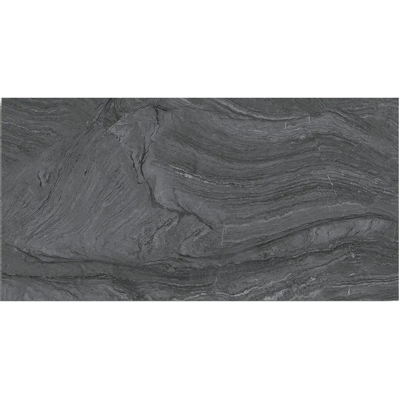 Varana Marengo 32 x 62.5cm black porcelain stone effect tile face