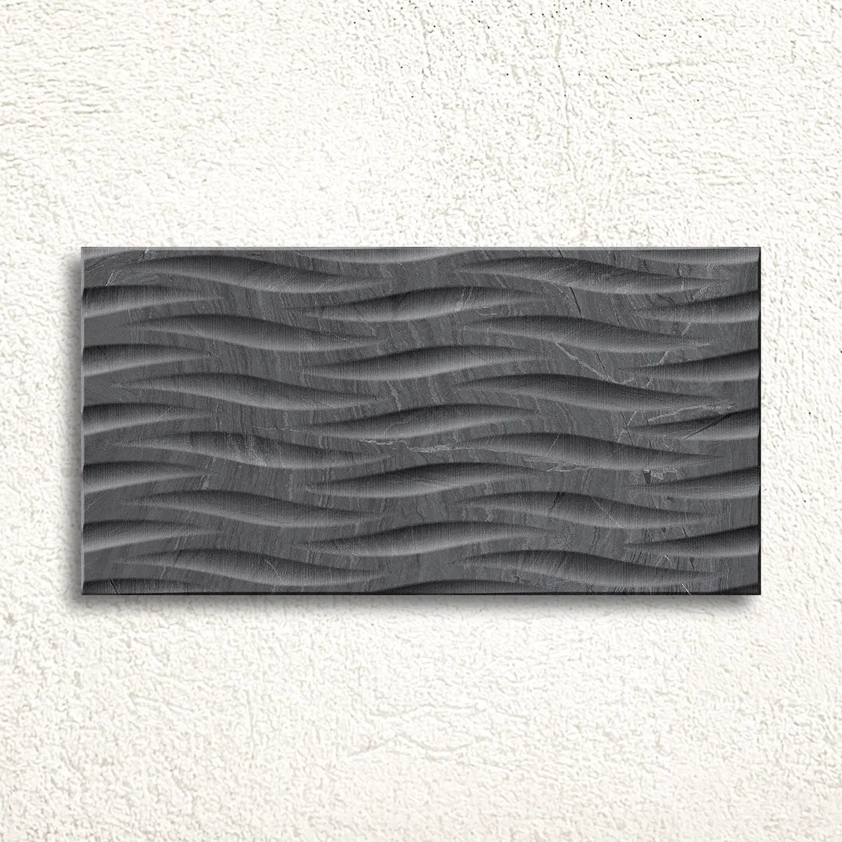 Varana Marengo Deco 32 x 62.5cm black porcelain stone effect decor tile face