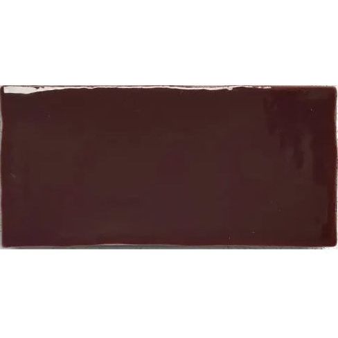 Remy Wine red gloss brick wall tile face detail
