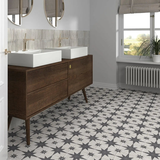 Star White 20 x 20cm Porcelain Tile - alternate view