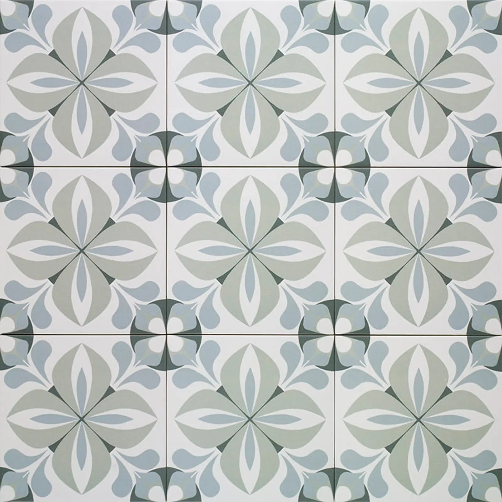Belgravia Caen tiles laid out showing the repeating pattern