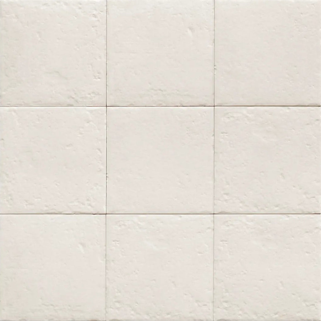 Tahoe White 20x20cm rustic porcelain tile laid canvas view