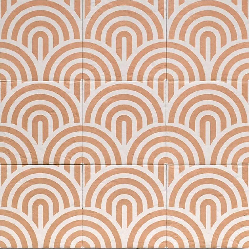 Tahoe Canem Decor Three 20x20cm patterned porcelain tile laid canvas view