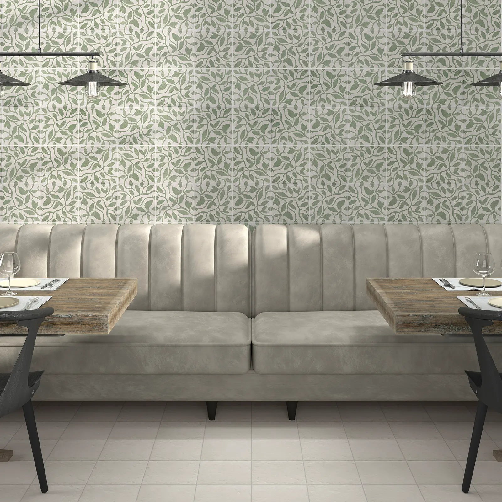 Tahoe Green Decor Five 20 x 20cm Porcelain Tile – detail view 4