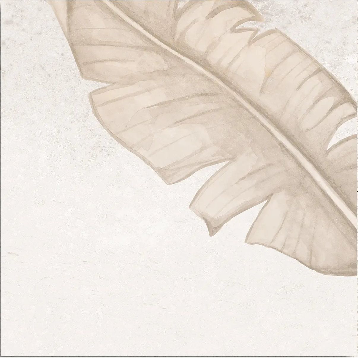 Nusa Taupe Botanic Decor 25 x 25cm taupe porcelain patterned decor tile face