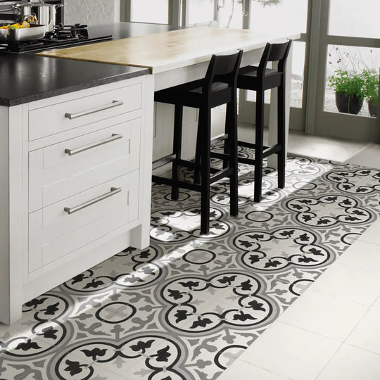 Barcelona Classic Pattern 25 x 25cm patterned porcelain tile room setting