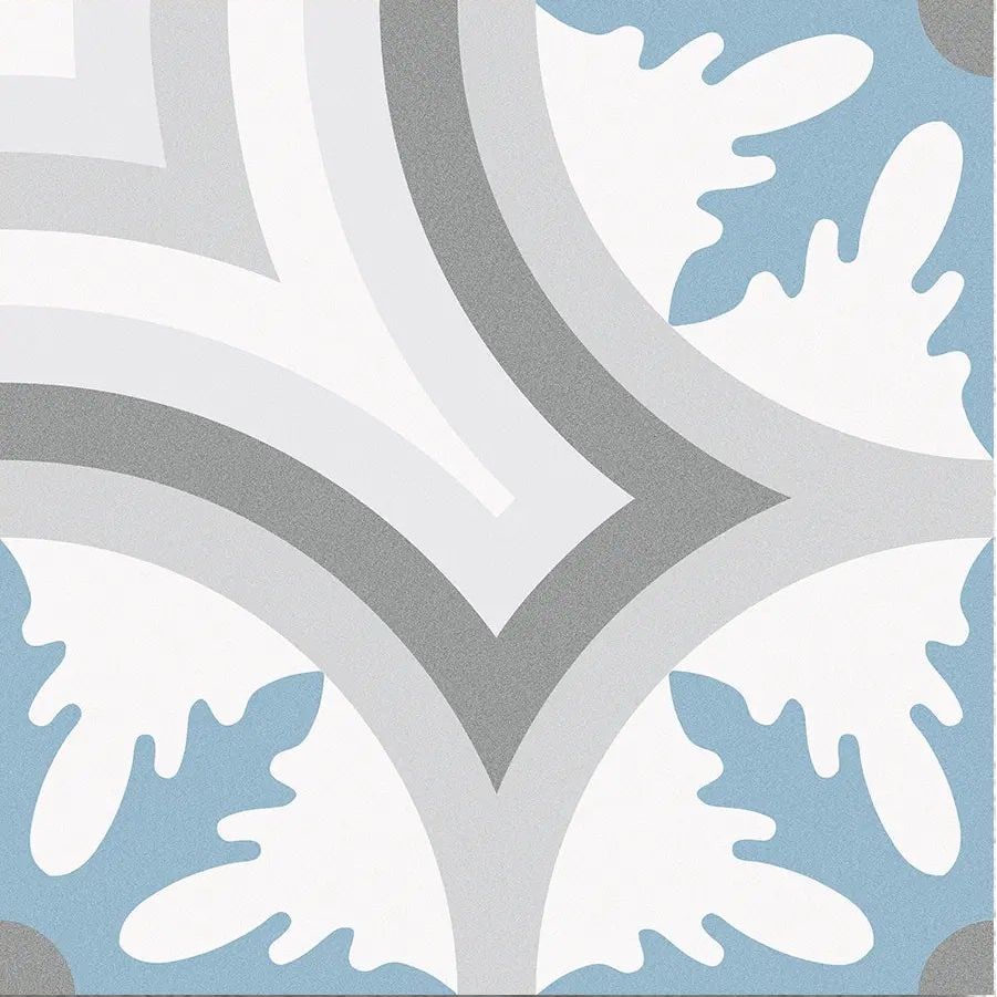 Barcelona Mar Pattern 25 x 25cm blue and white patterned porcelain tile face