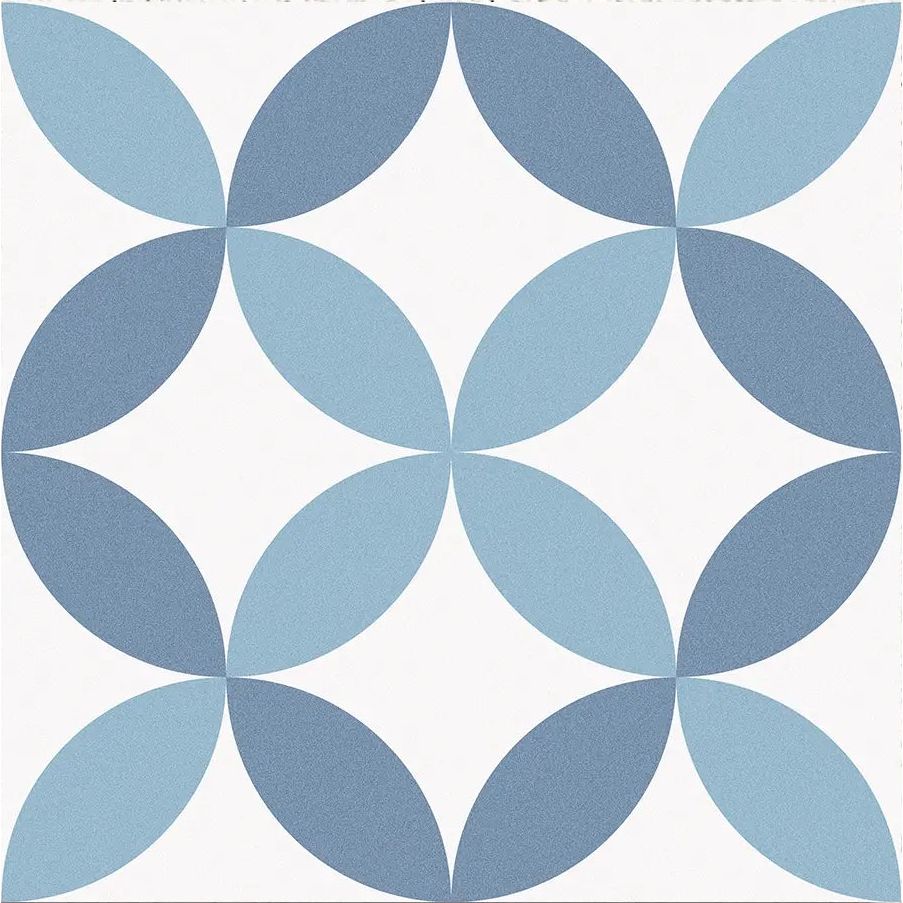 Barcelona Arch Pattern 25 x 25cm blue and white patterned porcelain tile face