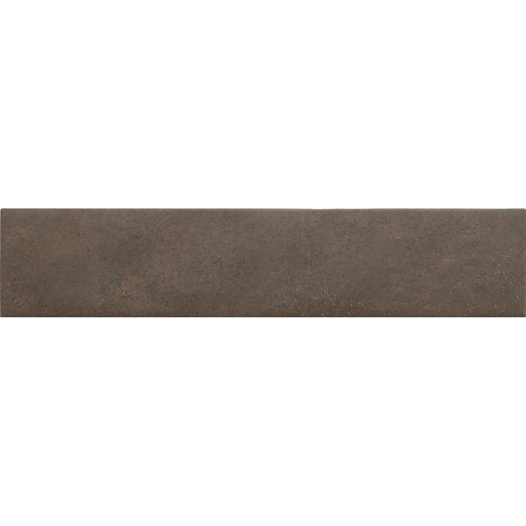Sutton Cocoa brown stone-effect porcelain tile, 6 x 30cm, tile face