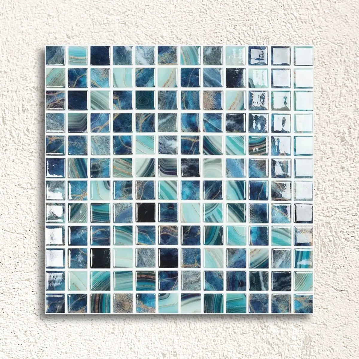 Nature Royal 31.7 x 31.7cm blue glass mosaic tile face